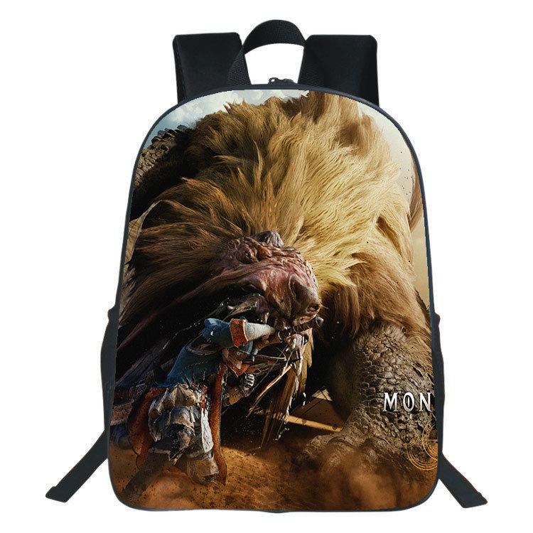 Рюкзак с принтом Monster Hunter Wilds Студенческий рюкзак Monster Hunter Wilds