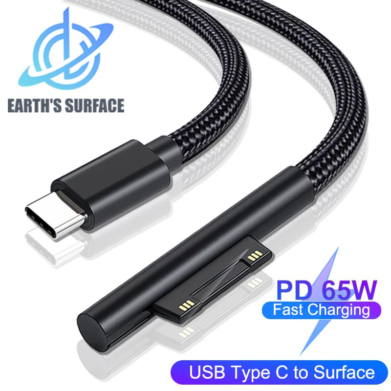 Кабель питания USB Type C с быстрой зарядкой PD 65 Вт для Microsoft Surface Pro 7 3 4 5 6 15 В 3 А Зарядное устройство для планшета Кабель-адаптер USB C