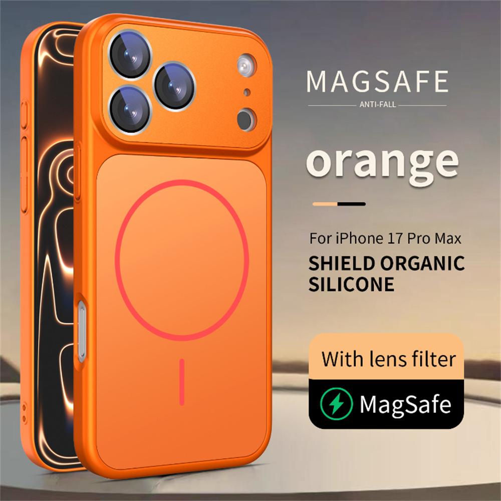 Для Magsafe Магнитный противоударный чехол для телефона для iPhone 17 Pro Max Air 16 15 14 13 Нано-матовый Защита объектива Стекло Жесткий чехол