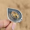 Natural Picture Jasper Gemstone Promise Adjustable Ring 925 Silver For Women