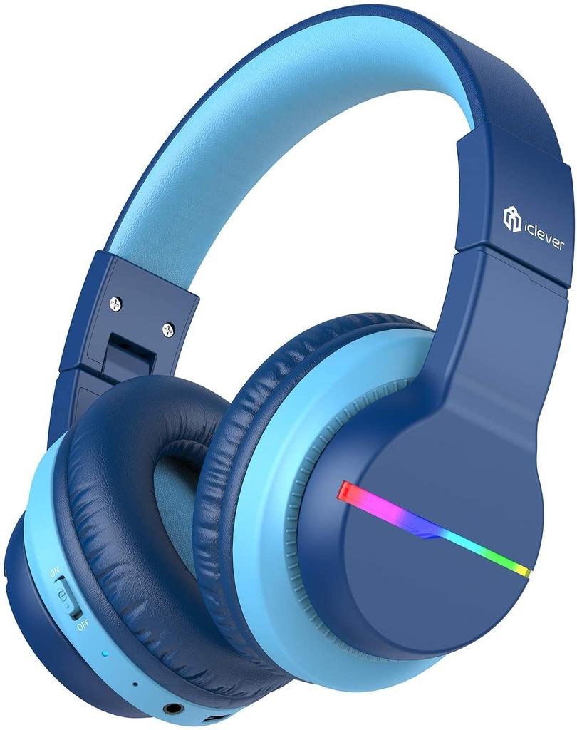Наушники iClever Bluetooth-наушники Беспроводные детские наушники с ограничением громкости 45 часов воспроизведения с микрофоном для детей (74/85/94дБ)