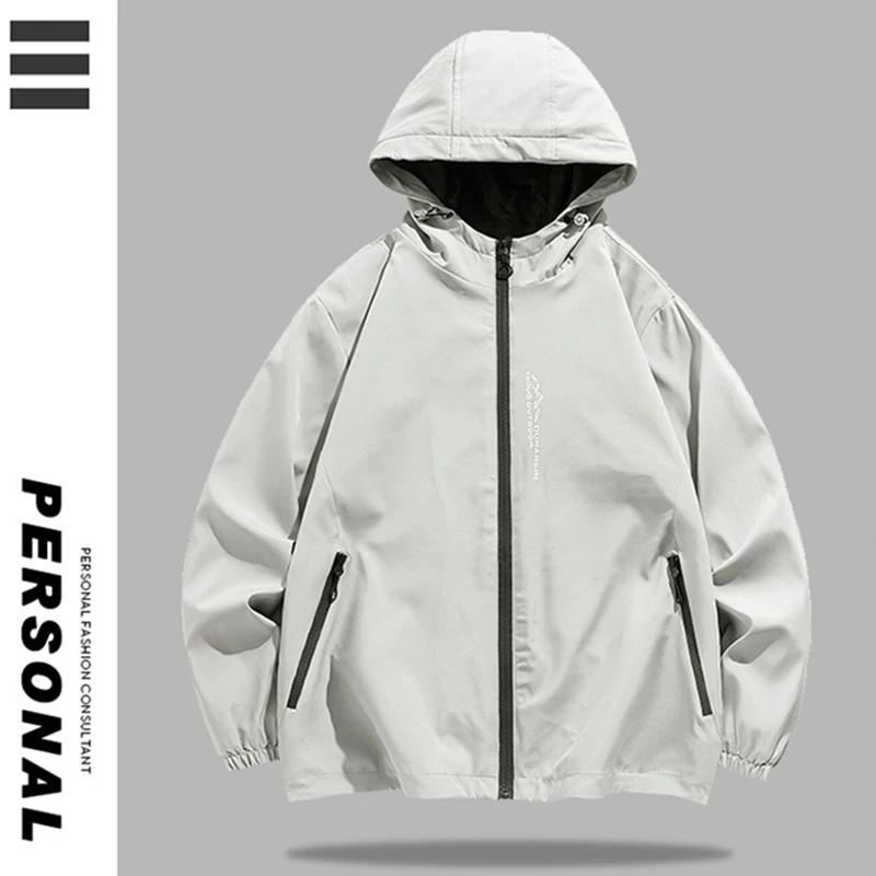 Autumn Mens Hooded Jacket Outdoor Windproof Waterproof Coats Men Techwear Jackets Casual Winter Jacket Men Clothing