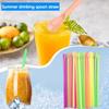 50Pcs Plastic Spoon Straws Drinking Straw Color Milkshake Smoothie Spoon Straw for Party Bar Birthday Wedding Wholesale