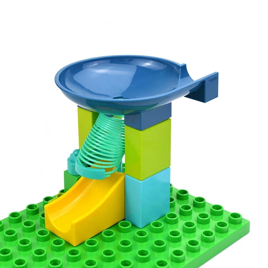 Большой размер слайд гоночный трек мяч кирпич крупный строительный блок воронка слайд лабиринт аксессуары детские игрушки совместимые Duploes