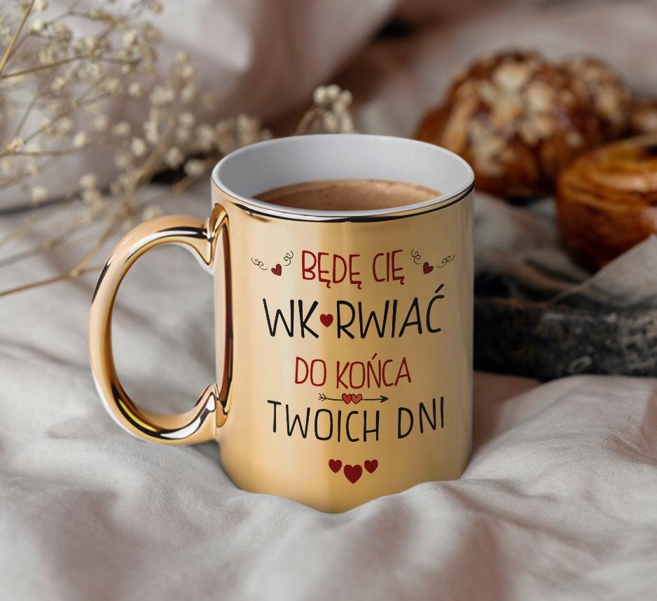 Prezent Na Walentynki Dla Niego Dla Niej Złoty Kubek Śmieszny Prezenty