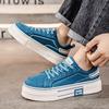 Мужская синяя спортивная обувь, повседневная парусиновая обувь, кроссовки для бега в уличном стиле, студенческие туфли больших размеров, черные туфли для скейтбординга