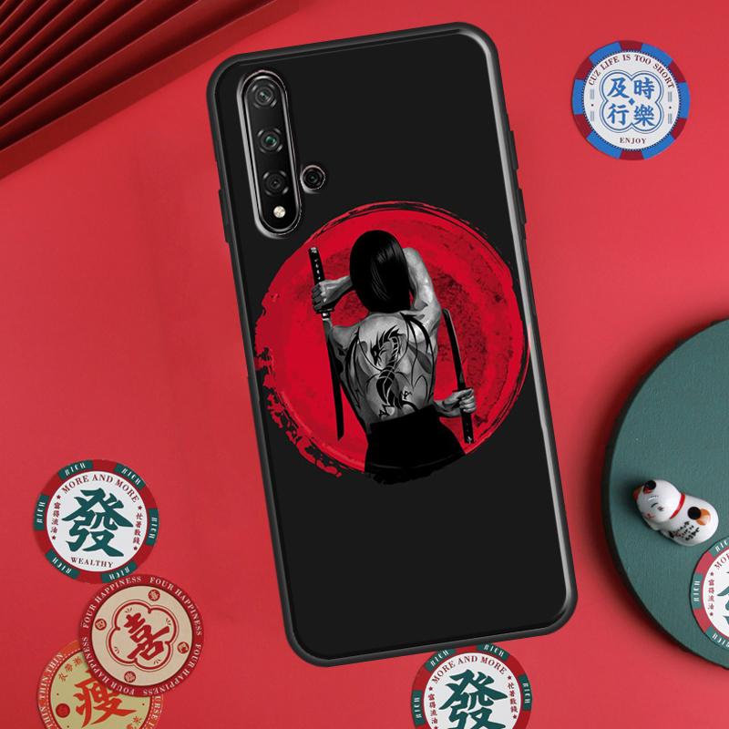 Чехол Аниме Девушка Самурай для Huawei P20 P40 P30 Lite P60 Pro Nova 12s 11i 12i 10 9 SE 5T Y91 Y90 Y60 Y70 Y72 Y61