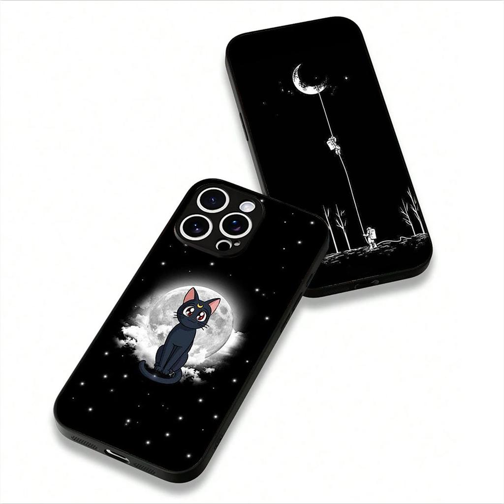for OPPO A18 A16 A17 A38 A54 A40 A60 A80 A78 A79 A57 A55 A96 A15 A12 a53 Phone Cover Case Moon Stars Sky Astronaut Cat Rocket