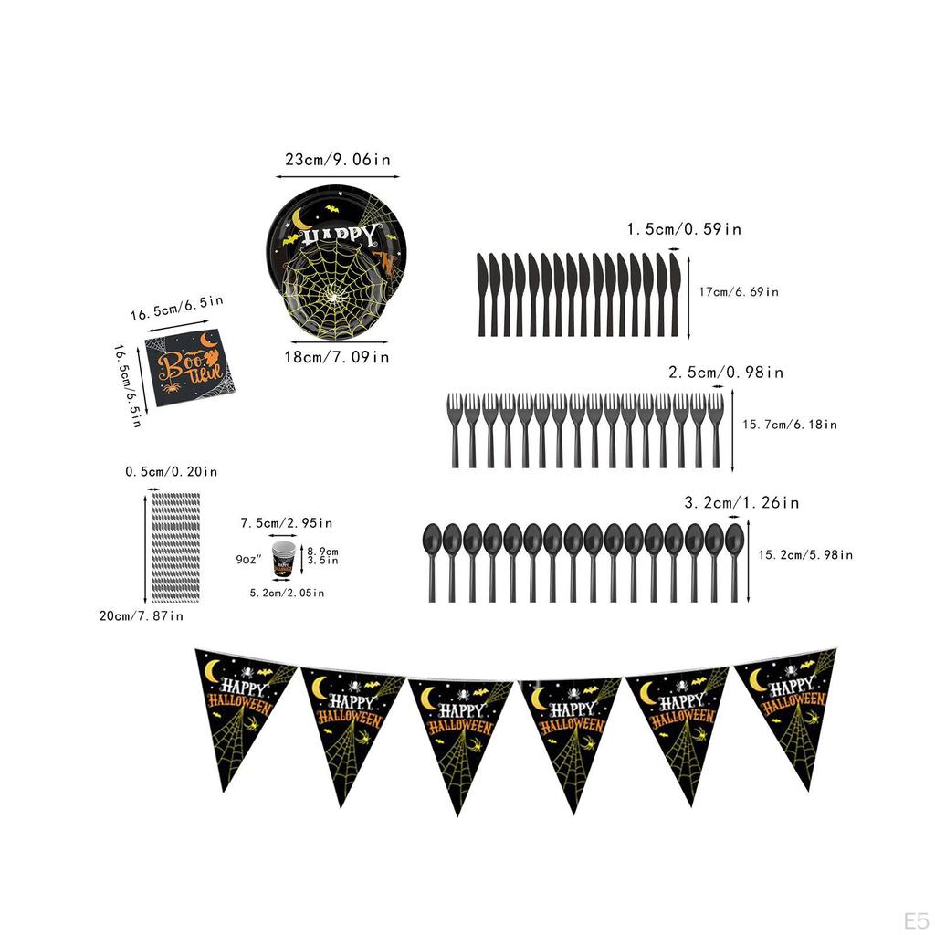 Хэллоуин одноразовая посуда декор для вечеринки на тематический карнавал праздник оранжевый