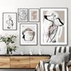 Линия силуэта девушки птица геометрическая форма настенные художественные постеры принты скандинавская картина на холсте абстрактные картины для декора гостиной