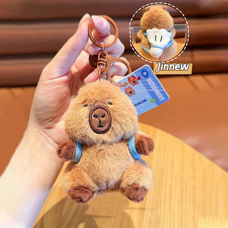 Adorable Jinnew Capybara Plush Keychain Accessory Sports Theme Cute Gift Idea