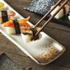 13 Inch Red Long Rectangular Sushi Plate Japanese Ceramic Sashimi Dish Dessert Plate Western Dinner Serving Platter For Kitchen
