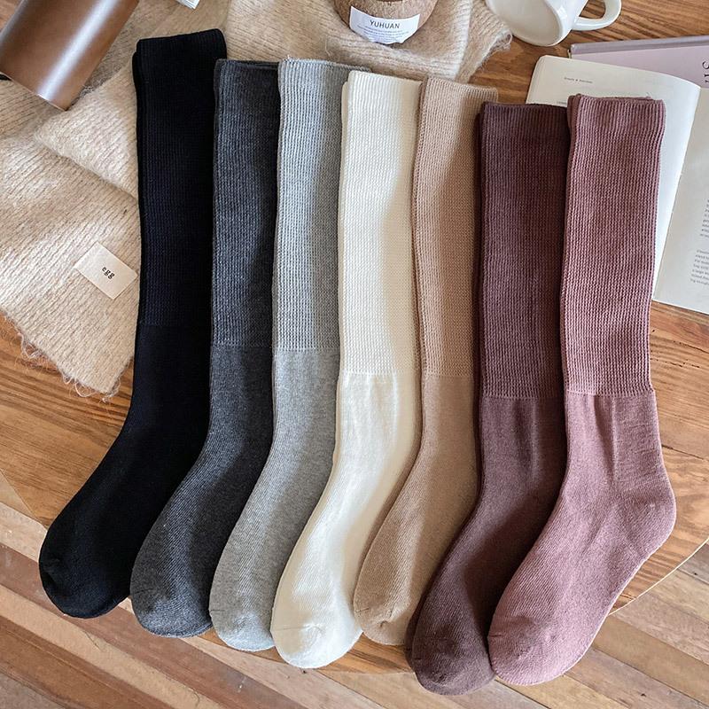 Autumn And Winter Stockings Children Thickened Terry Bottom Warm Medium Tube Stacking Socks Calf Socks Women
