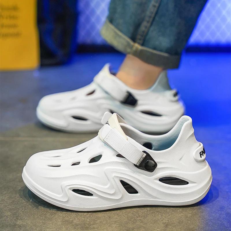 Модная мужская обувь тапочки женские садовые сандалии на плоской подошве сандалии на платформе мужские летние сандалии 2024 мужские кроссовки уличные шлепанцы домашние сабо