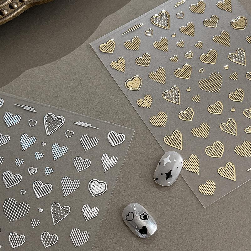 1 лист 5D тисненые line heart наклейки для нейл-арта рельефы самоклеящиеся наклейки для маникюра для женщин принадлежности для маникюра