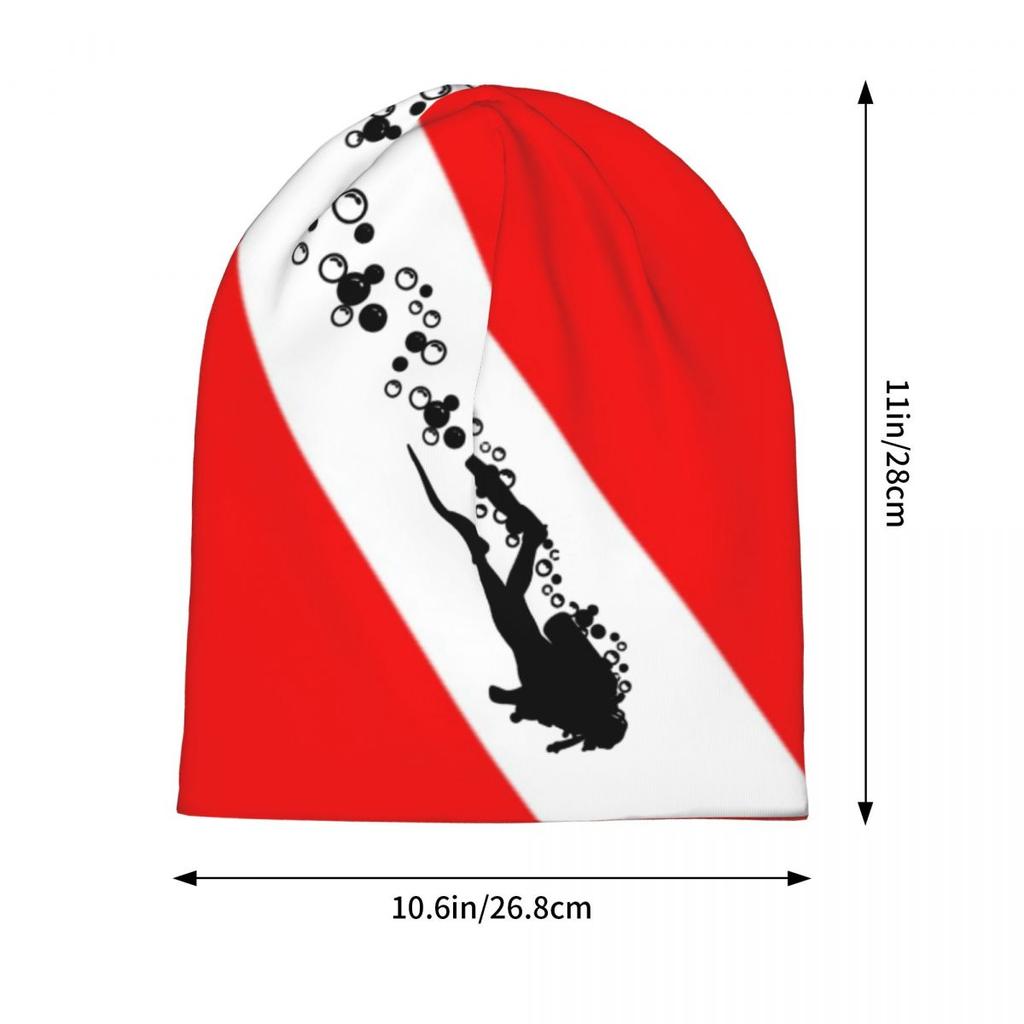 Шапка-бини с флагом для подводного плавания, унисекс, женские аксессуары для любителей дайвинга, шапки с черепами, подарки для дайвера, крутой дизайн, вязаные шапки