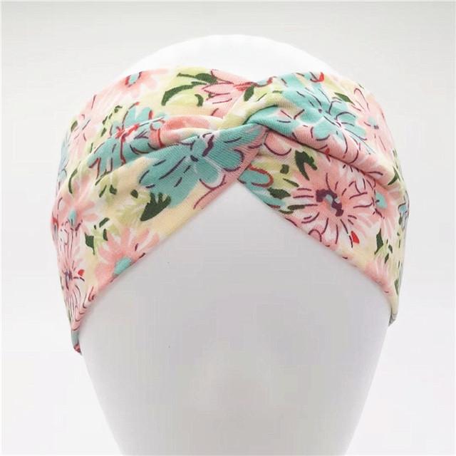 Bohemian Headband Women Boho Elastic Hairbands Sport Turban Head Wrap Cotton Bandage Beach Party Holiday Hair Accessories Fashion Summer