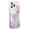 Guess Guhcp13Llflsu Iphone 13 Pro / 136,1 Fioletowy/Purple Twarde Etui Kwiat Płynny Brokat
