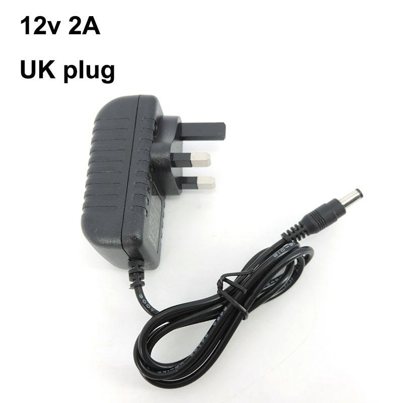 3-контактная вилка UK от 220 В до 12 В постоянного тока 1A 2A 3A 1000ma 2000ma 3000ma Блок питания Трансформатор Зарядное устройство Адаптер 5,5x2,5 мм для светодиодной ленты