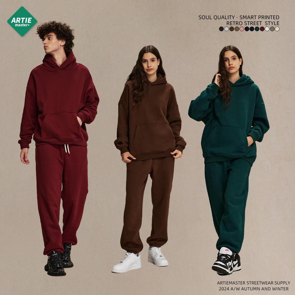 Men's Oversized Polar Fleece Hoodie - Non-Shedding, Thickened 400g, Trendy Autumn/Winter 2024