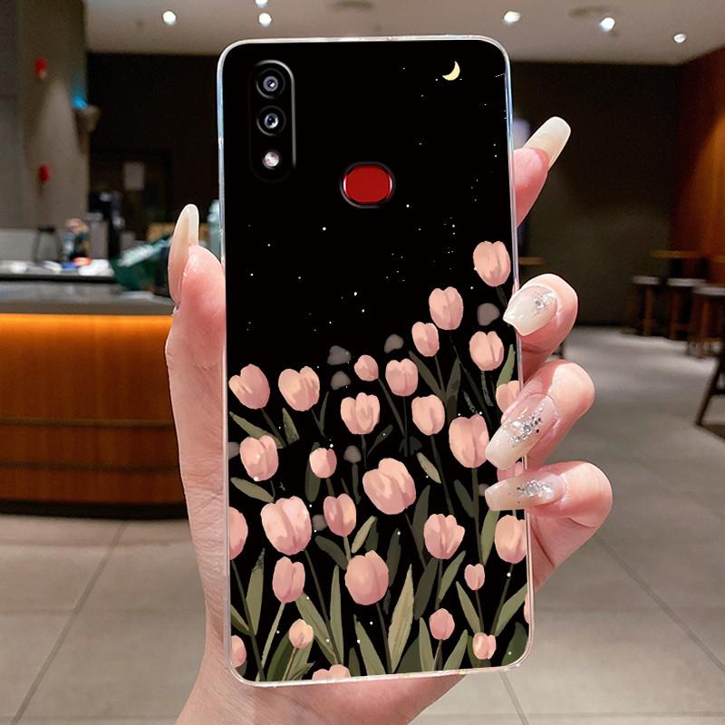 Case For Samsung A10s M01s Clear Silicone Fashion Butterfly Flower Soft Back Cover For Samsung Galaxy A10s Protective Phone Case