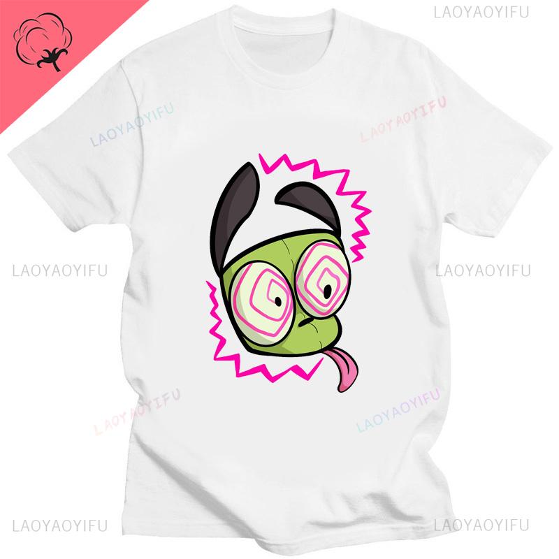 Kawaii Invader Zim Invader Gir Graphic T Shirt Zim Image Cartoon T Shirt Unisex Women Retro Tee Shirt Fashion Shirt Streetwear Tops