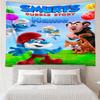 Custom Name The Smurfs Print Tapestry, Backdrop, Easy Setup, Ideal for Bedroom, Office & Living Room, with Aesthetic Wall Hanging Decor.