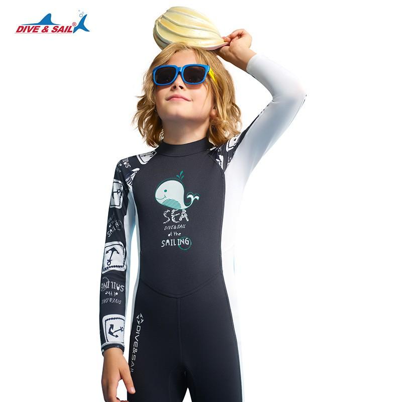 Kids 1.5mm Neoprene Wetsuit Diving Snorkeling Surfing Jellyfish Protection Warm Full-Body Long Sleeve