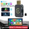Проводной беспроводной адаптер Carplay 2 в 1 Carplay Android Auto Mini Box Автоматическое подключение USB Plug and Play для USB/Type C Dongle