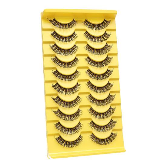 Eyelashes 3D Effect Realistic Curled Russian Volume Eyelashes Makeup Prop Daily Life
