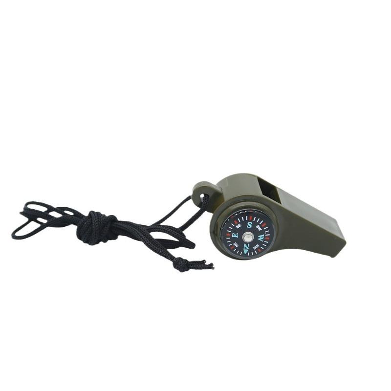 Outdoor Rescue Multi-Function Whistle, Referee and Coach Whistle, Compass, Thermometer, 3-in-1 Wilderness Emergency Whistle