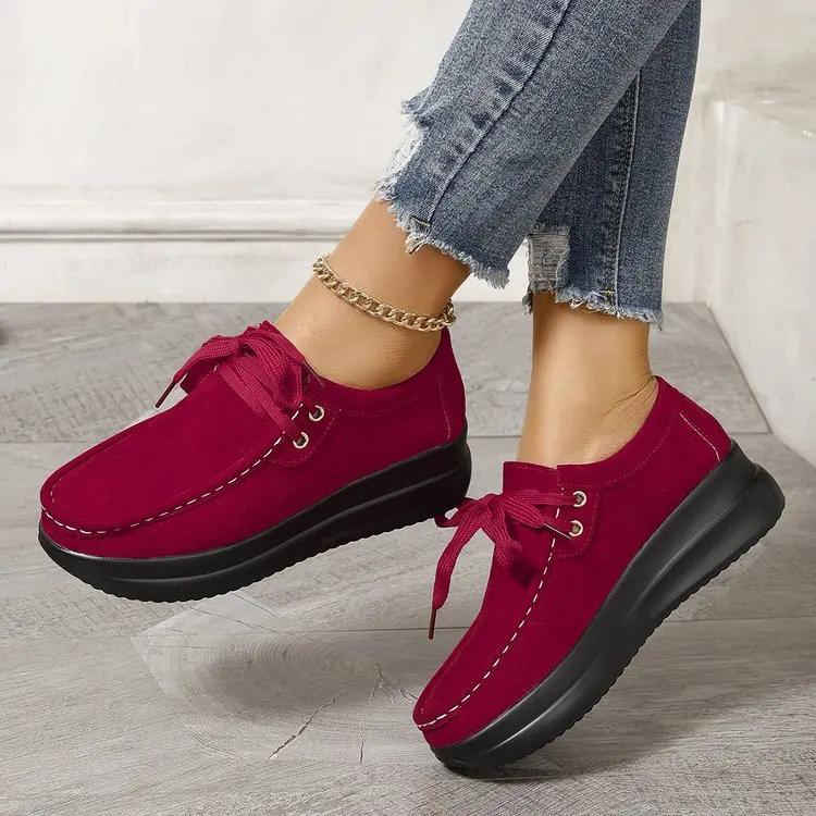 Модная женская повседневная обувь на массивной подошве, высокие кеды, большие размеры, удобные, на плоской подошве, на шнуровке, нескользящие ботильоны, женские кроссовки 2025 новинка