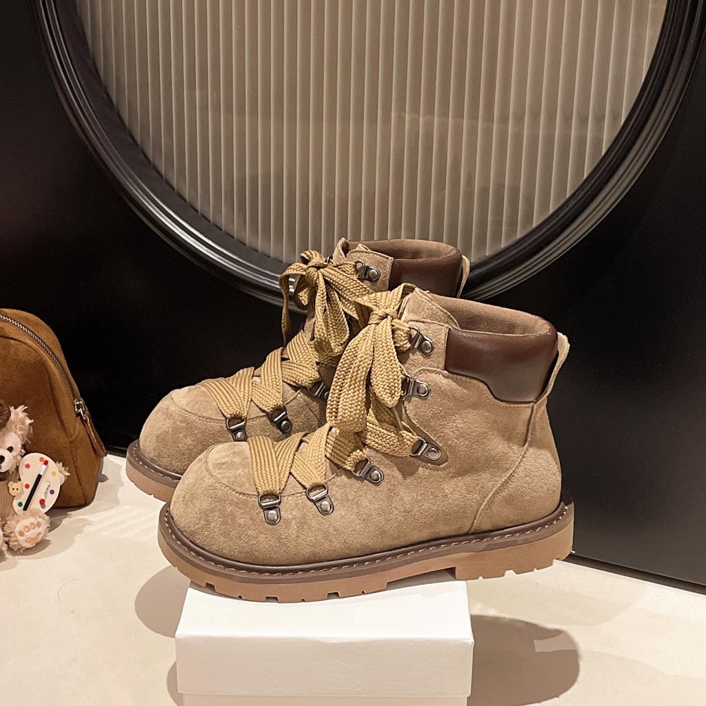 Platform Ankle Boots Women's Mid Heels Designer Shoes Winter 2025 Chelsea Boots New Goth Walking Lace Up Mujer De Botas