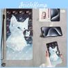 3D Рисунок Котенка Белый ПУ Кожаный Кошелек Чехол для Телефона Для Iphonesamsungxiaomi Redmimotorolablackviewoppohuaweihonorgooglezteulefonetcl