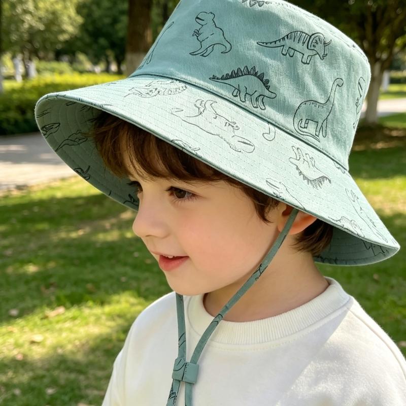 Animal Print Kids Fisherman Hat With Wide Brims Sun Protections For Children Boys And Girls Outdoor Activity Headwear
