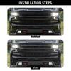 Black Front Bumper Fog Light Lamp Cover Trim For Chevy Silverado 1500 -