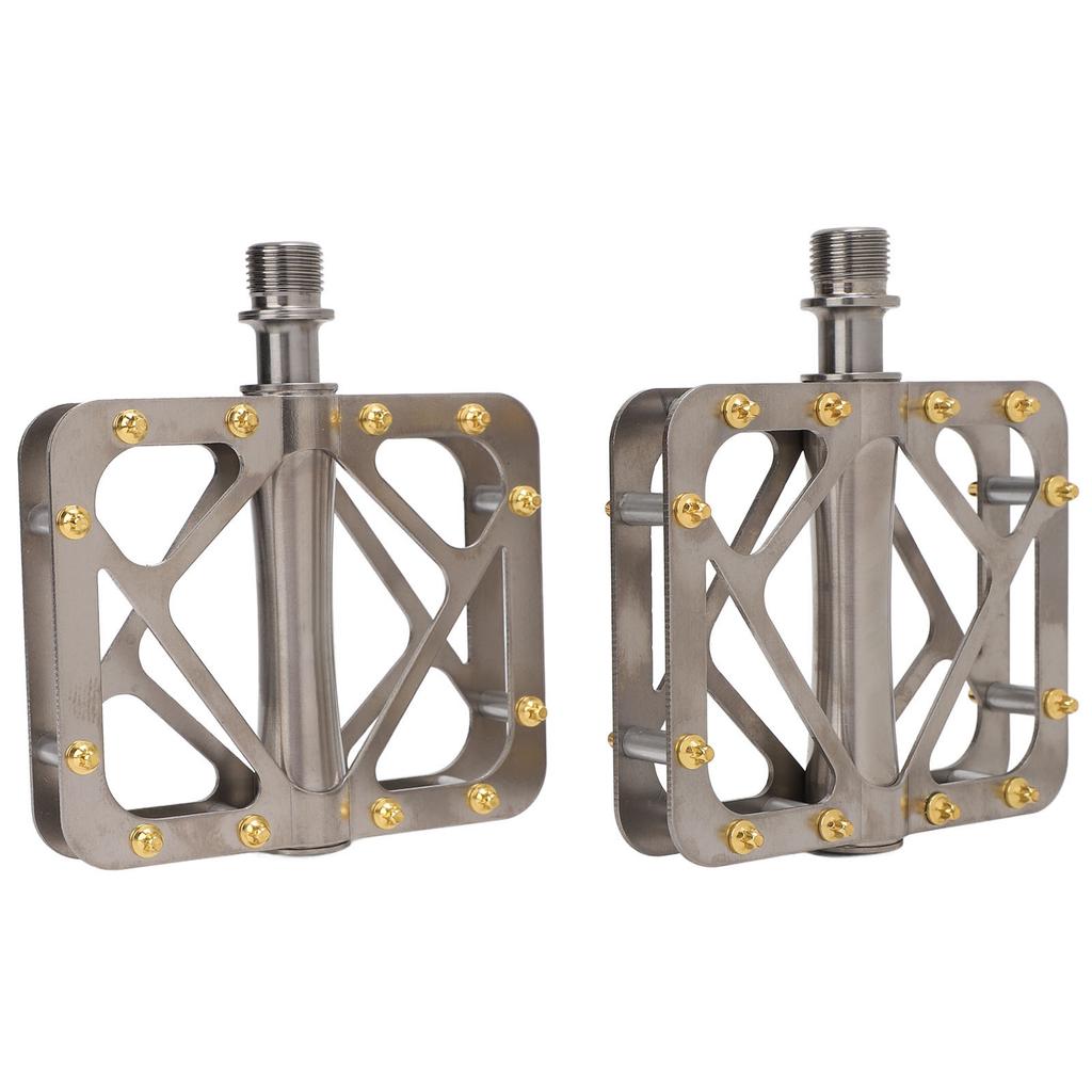 2pcs Bicycle Pedal Titanium Alloy Anti Slip with DU Sealed Bearings Bike Pedal for Replacement