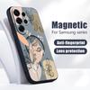 Чехол с линейным цветочным узором для Samsung Galaxy S26 Ultra S25 Edge S24 Plus S23 FE S22 A54 A55 A56 5G Магнитный для Magsafe Матовый чехол