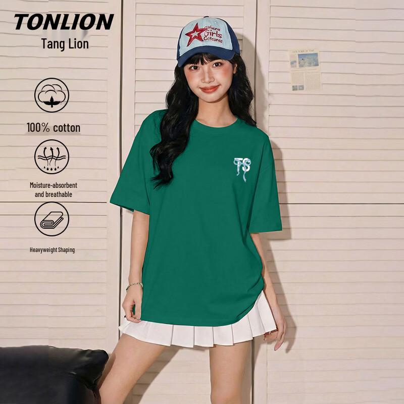 Женская хлопковая футболка с коротким рукавом TonLion