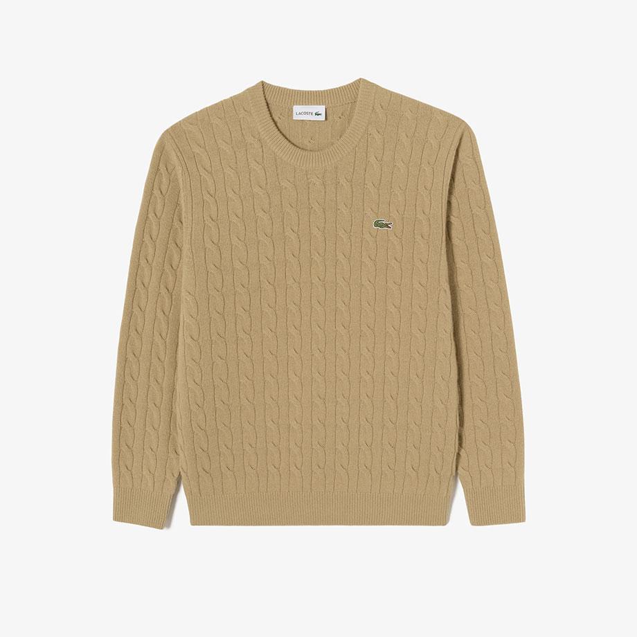[lacoste] Men's Cable Crew Neck Pullover AH816E-55NTUY