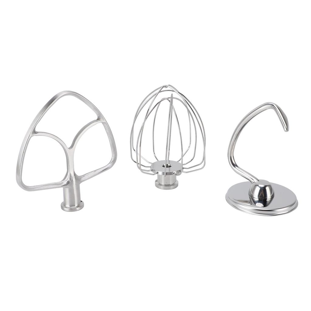 3Pcs Stand Mixer Attachment Stainless Steel Flat Beater Dough Hook Wire Whip Tilt Head Stand Mixer Accessories for