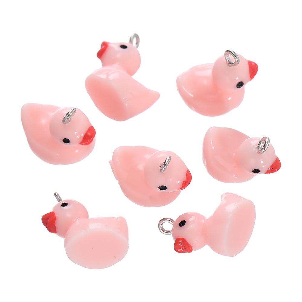 10 шт. 17,5x18,5 мм 3D Утка Смоляные Подвески Милое Животное Подвеска Для Изготовления Украшений DIY Серьги Брелок Поделки Аксессуары