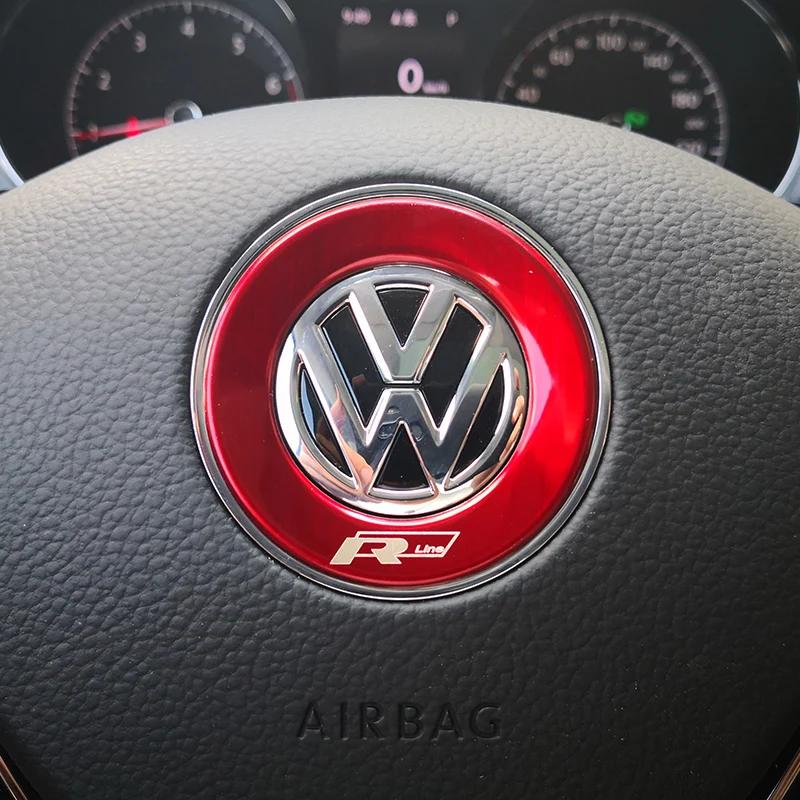 Для VOLKSWAGEN VW Руль Автомобиля Авто Эмблема Наклейка Аксессуары Для Volkswagen VW R-line GTI R Polo Golf Touareg Passat Mag