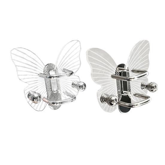 Прозрачный крючок, прочный, выдерживающий нагрузку, в форме бабочки, простая установка, самоклеящийся ключ, полотенце