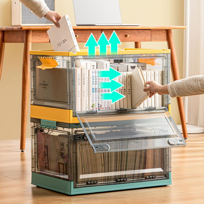 Складной ящик для хранения с крышкой и шкивами. Шкаф для хранения можно штабелировать.