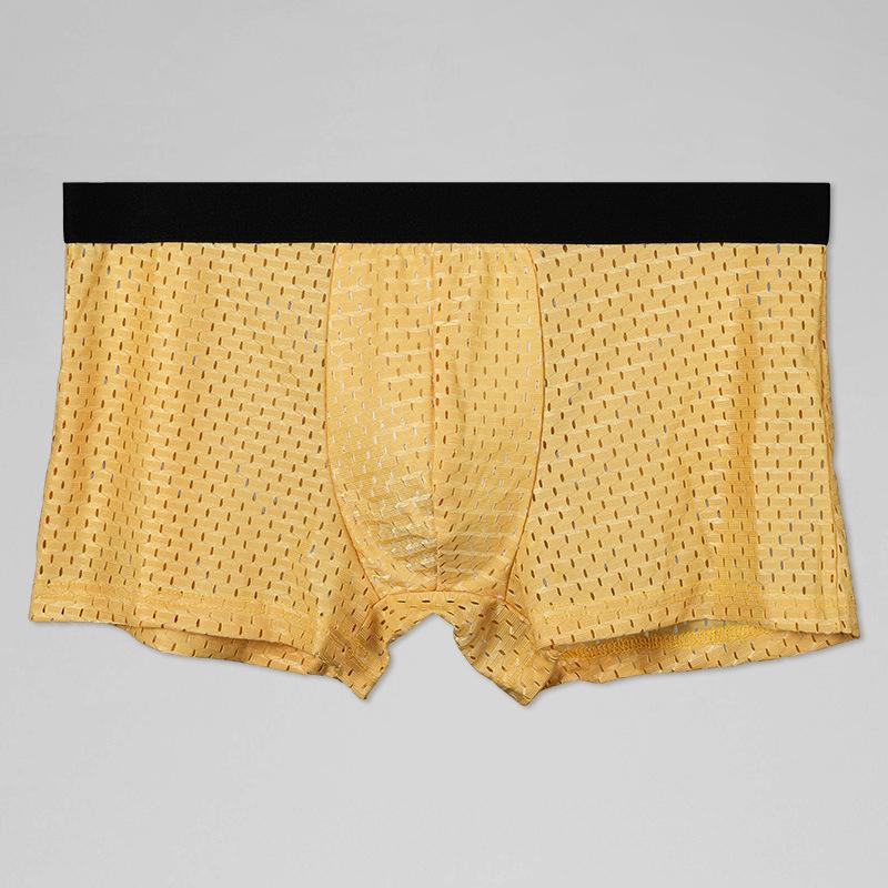 Мужские сетчатые дышащие трусы-боксеры Ice Silk - прозрачные, сексуальные, летние, тонкие