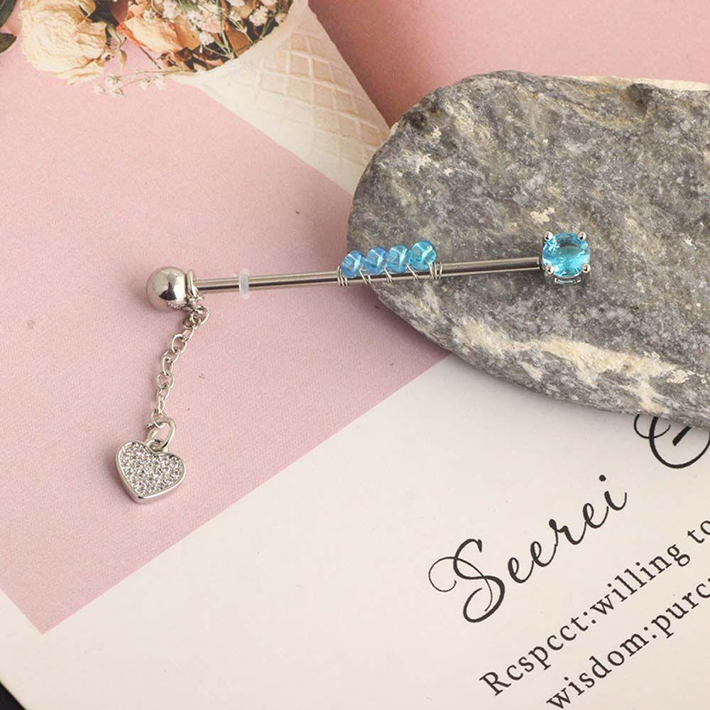 Earrings Heart Pendant Girls Gift Arrow Barbell Cartilage Stud Earrings Ear Bone Stud Industrial Barbell Earring Long Ear Stud