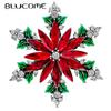 Silver Color Snowflake Pin Christmas Red and Green Brooches for Women Vintage Accessories Party Decorations