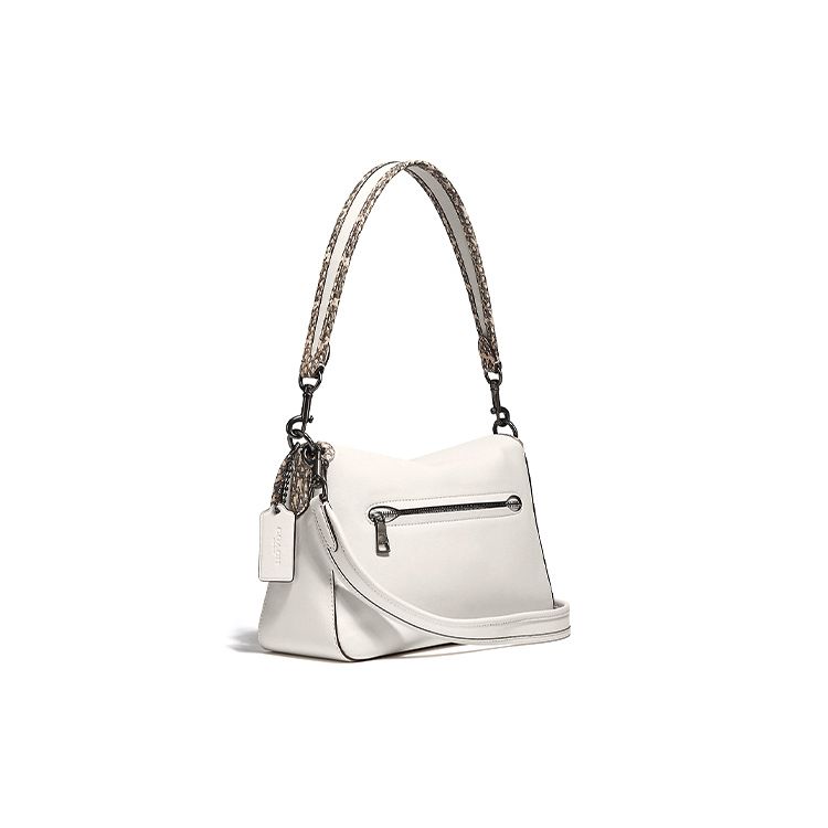 Coach Soft Tabby 26 Snake Skin Detail Soft Tiger Stripe Leather Crossbody Bag Women bags Pink White C5263-V5CHK