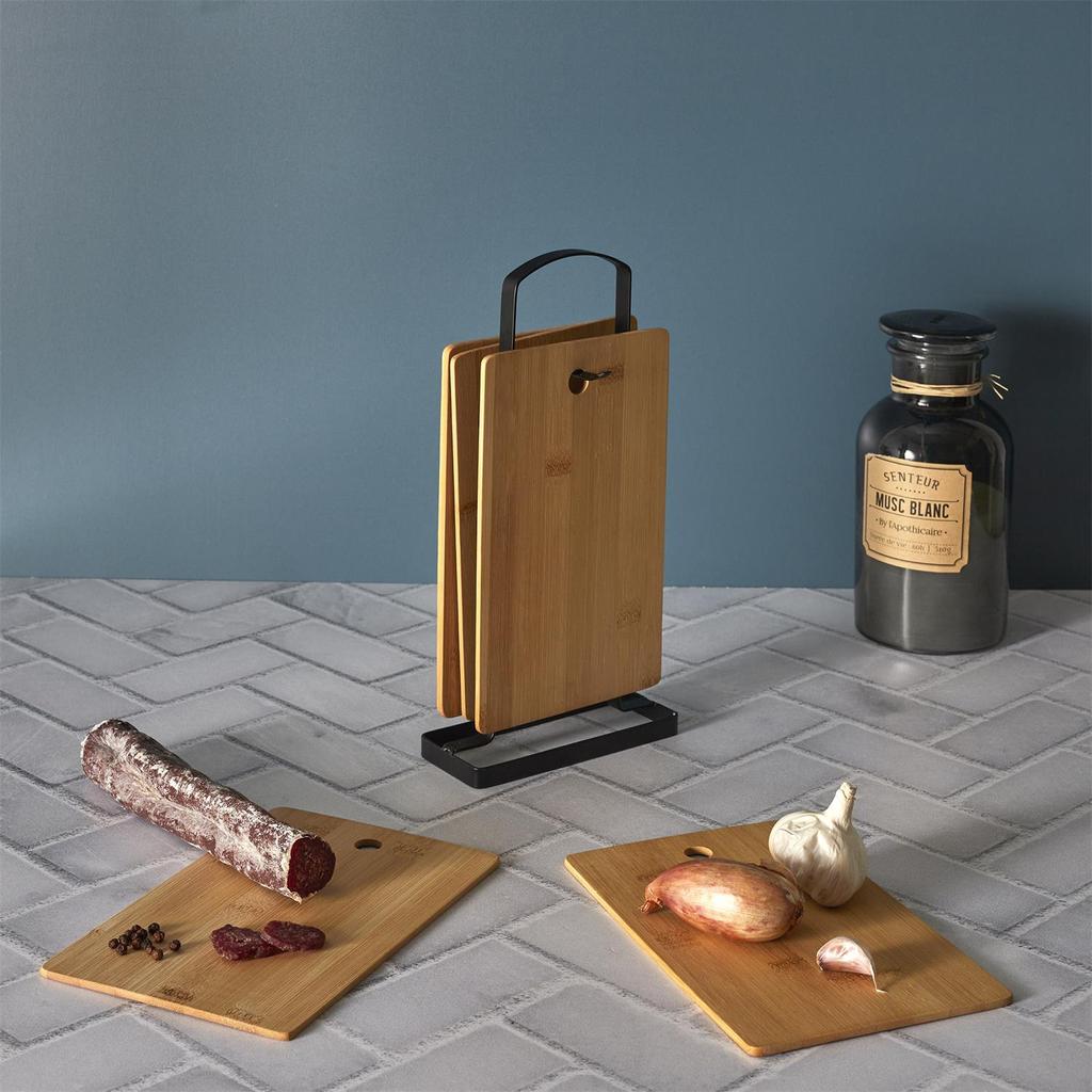 Set Of 6 Bamboo Cutting Boards On A Stand